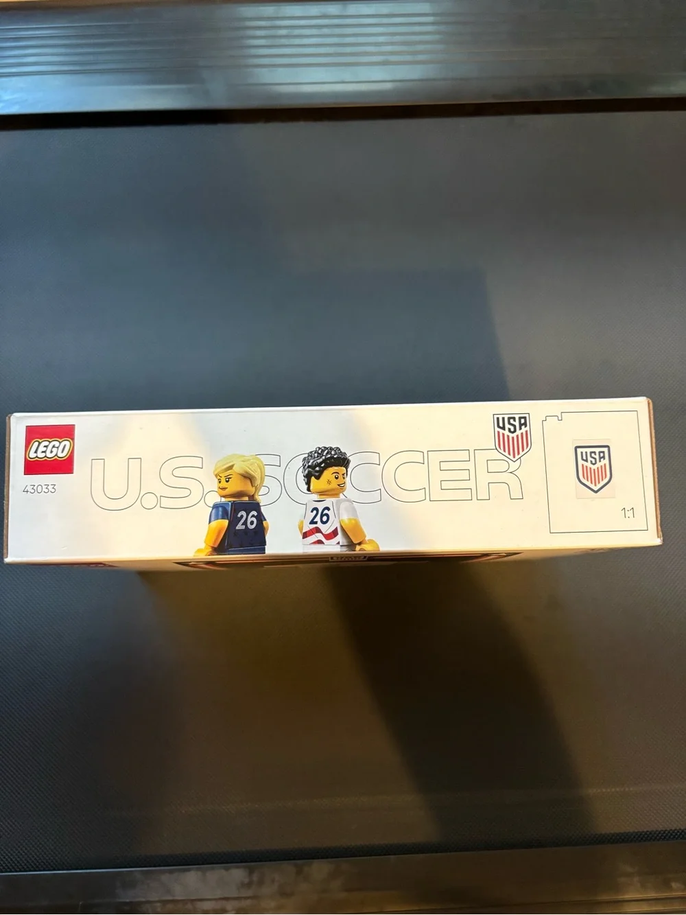 Lego U.S. Soccer Jersey Display - White, Red & Blue